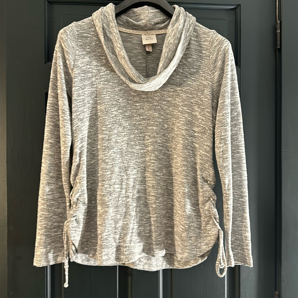 Knox rose cowl neck sweater grey size medium
